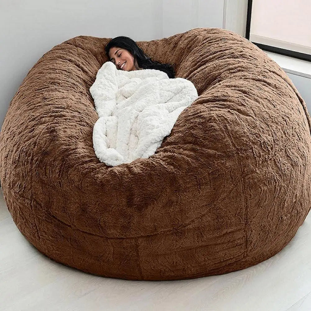 Useful Sofa Bean Bag Flexible Bean Bag Cover Anti-fading Indoor Oversized Bean Bag Chair Cover  Dust-proof