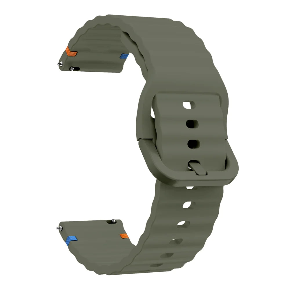 18/20/22mm Sports Wave Silicone Strap For Huawei Watch GT6-5-4 41mm 5 GT5 Pro 42mm Bracelet Wristband For Xiaomi Watch S4 41mm