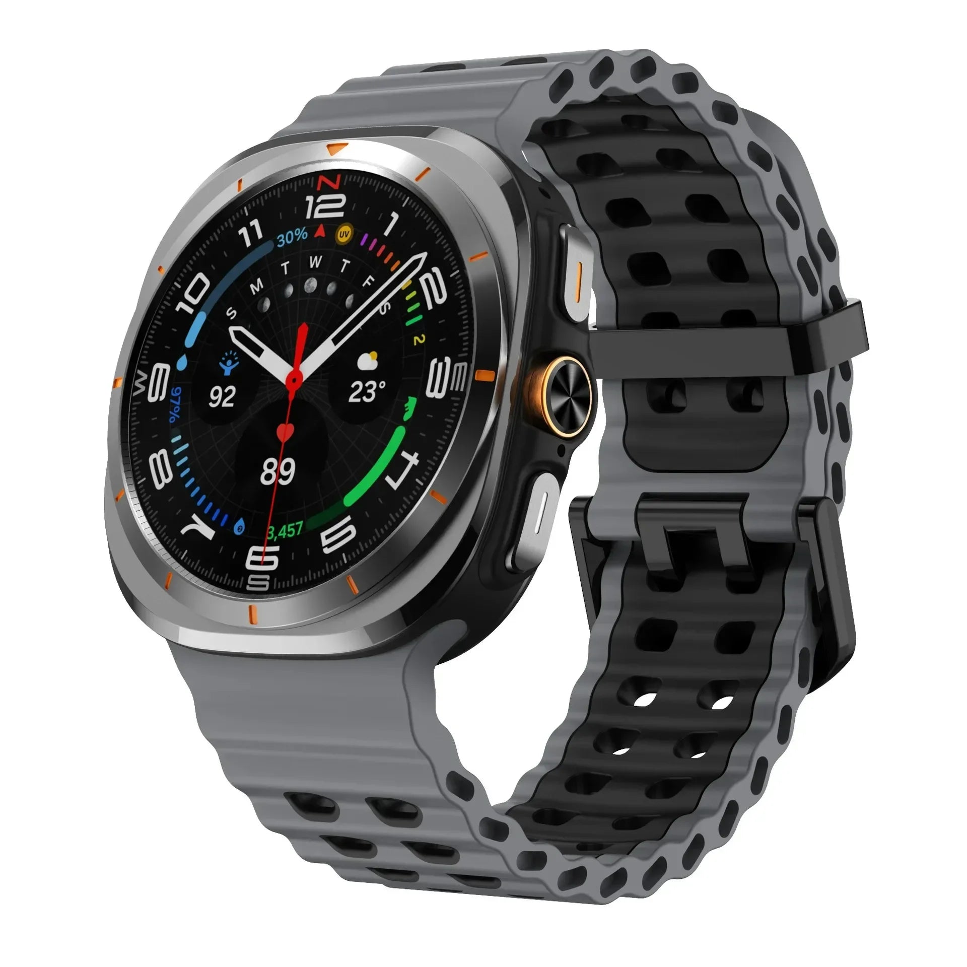 Two-color Silicone Strap for Samsung Galaxy Watch Ultra 47mm Ocean Original Official Wristband Galaxy Watch 8-7 Ultra 47mm Belt