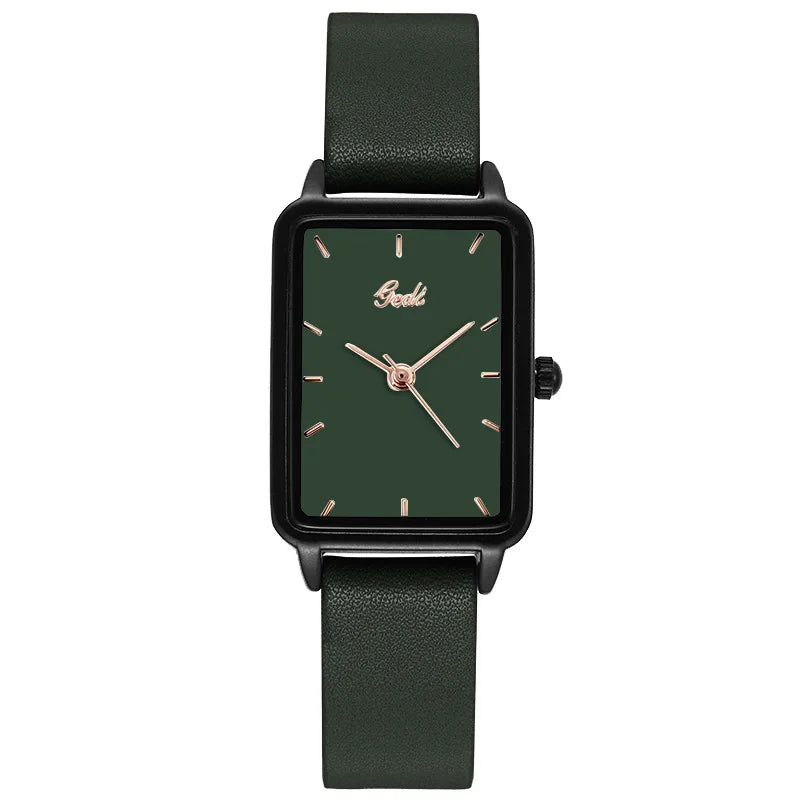 GEDI Watches for Woman Vintage Niche Elegant Waterproof Leather Watches Ladies Quartz Square Women's Wristwatches