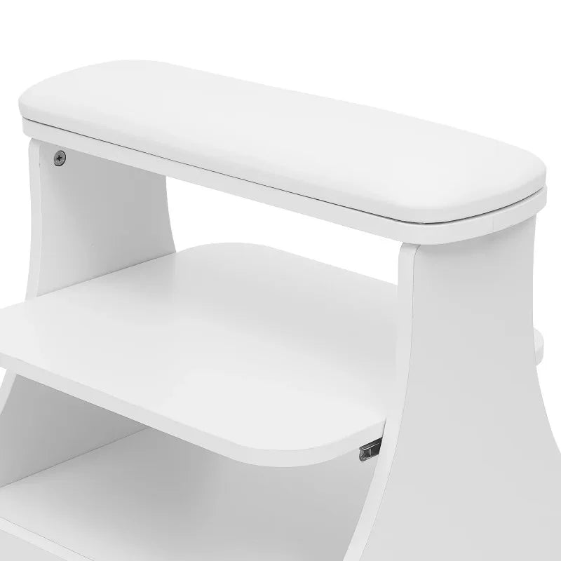 Portable Beauty Salon Foot Bath Trolley Pedicure Manicure Foot Rest with Massage Function Foot Spa Table White