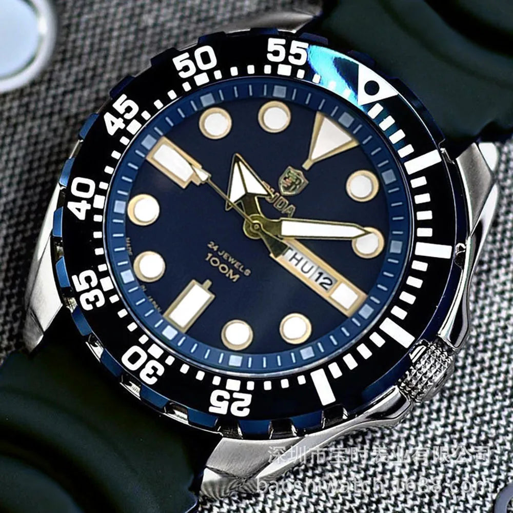 High-Quality Luxury Watch Calendar, Day, Water-Resistant, Luminous Quartz Watch Business Men's Watch Fashion Timepiece