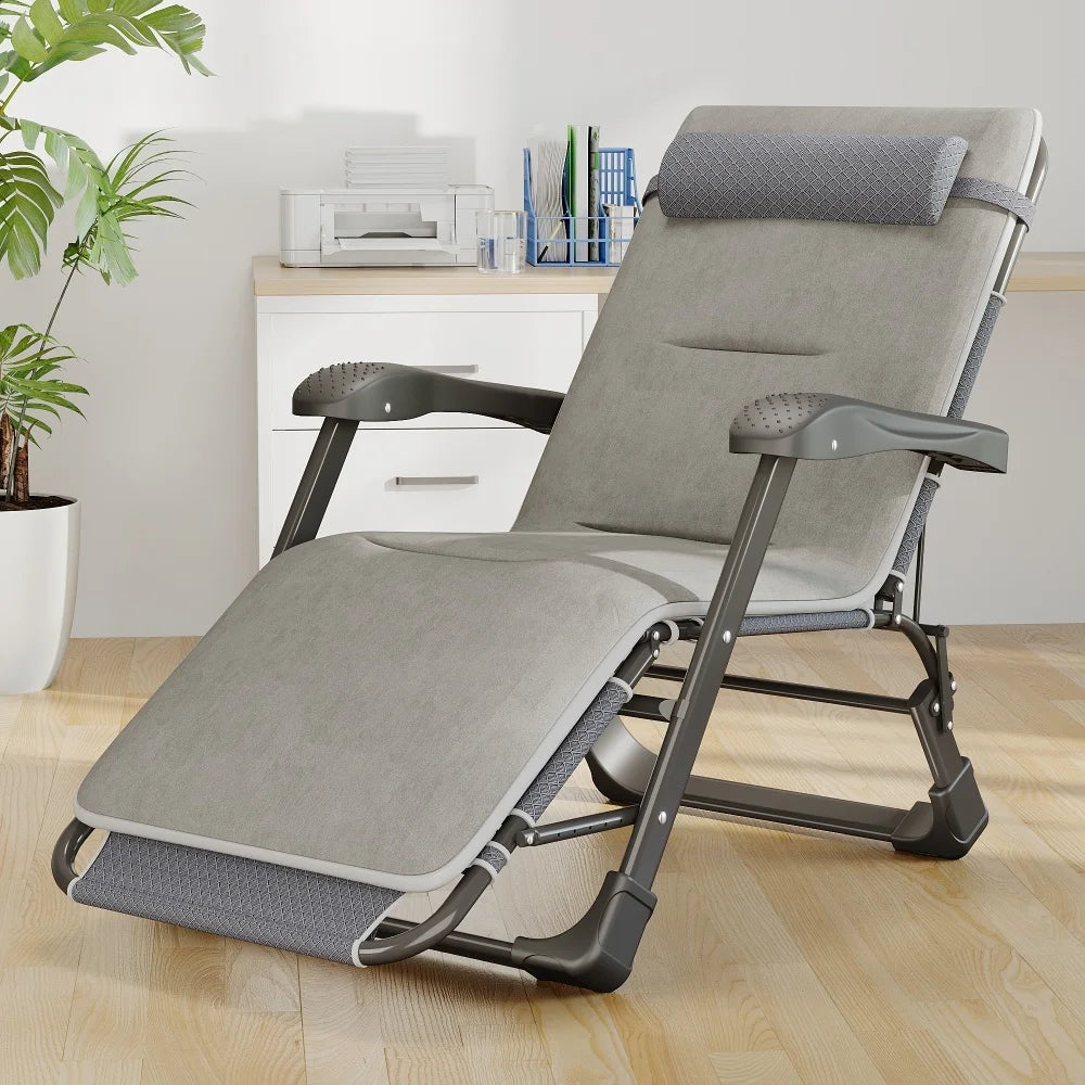 Outdoor Portable Lightweight Adjustable Folding Gravity Lounger For Beach Camping, Poolside, Hotels