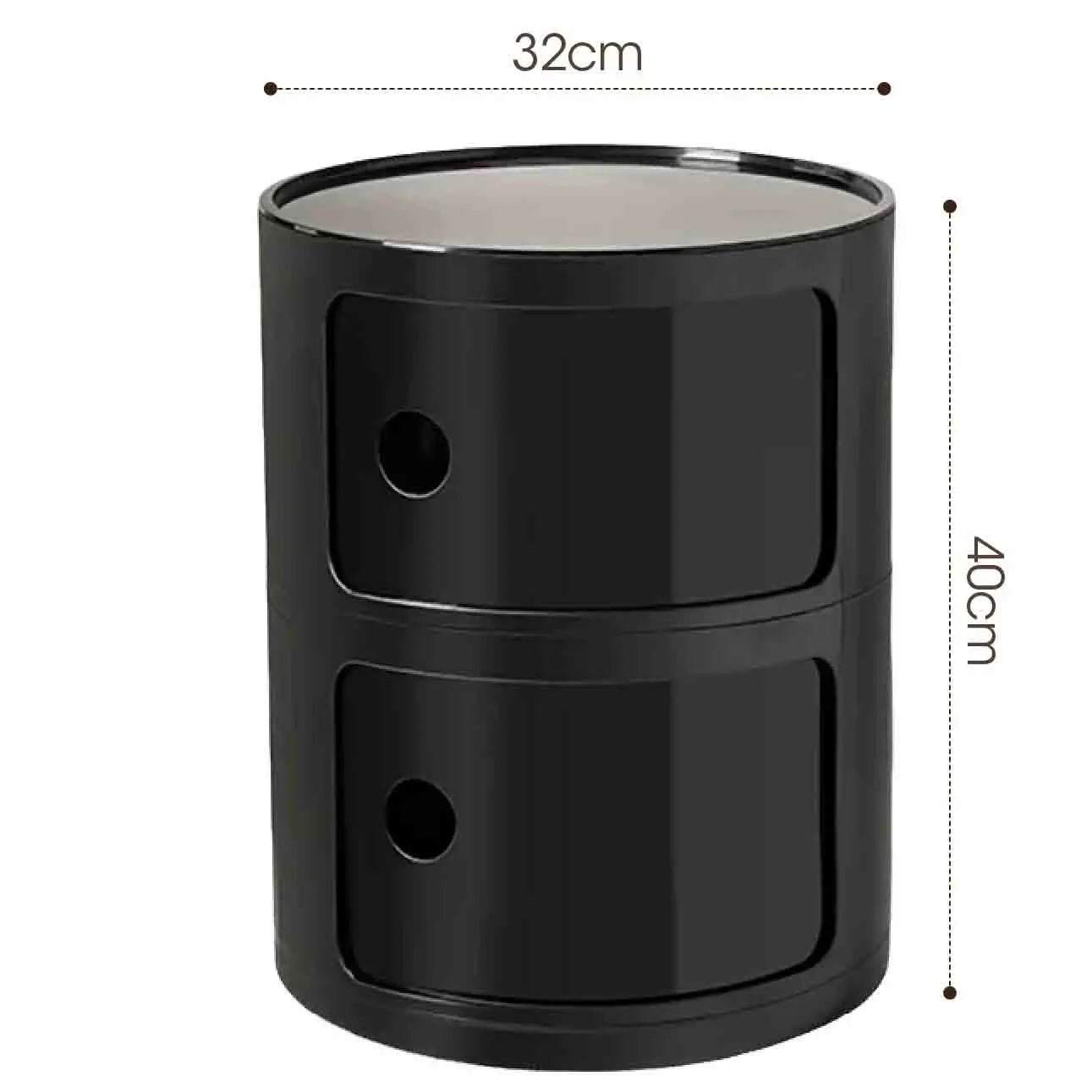 Plastic Round Bedside Nightstand with Drawers Practical Storage Box Cabinet Nightstand Chic Decor for Bedroom Living Room