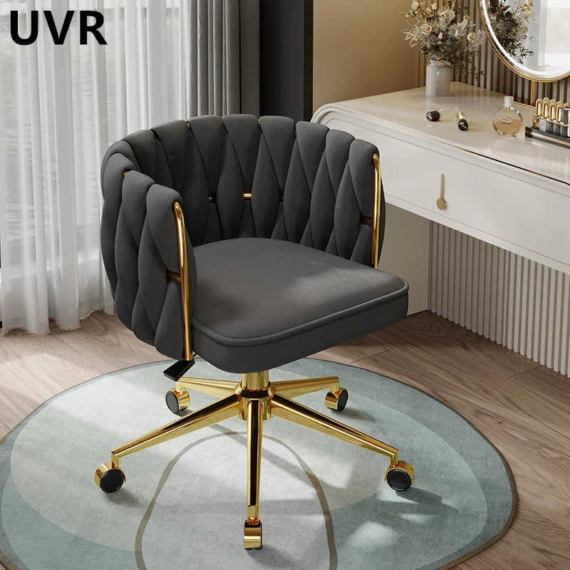 UVRLiving Room Chair Home Bedroom Girls Dresser Makeup Chair Computer Office Chair  Light Luxury Lift Swivel Backrest Chair