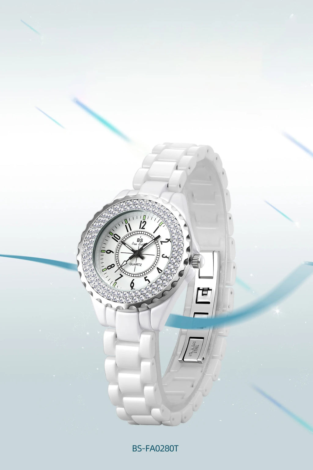 New Fashion Women Quartz Watch Ceramic Strap Clock Silver Diamond Wristwatch for Girl Student Relogio Feminino Dress Gifts