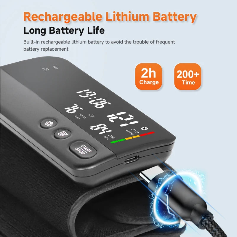 Bluetooth blood pressure meter,large screen display,2 sets of data storage,Intelligent portable upper arm blood pressure monitor