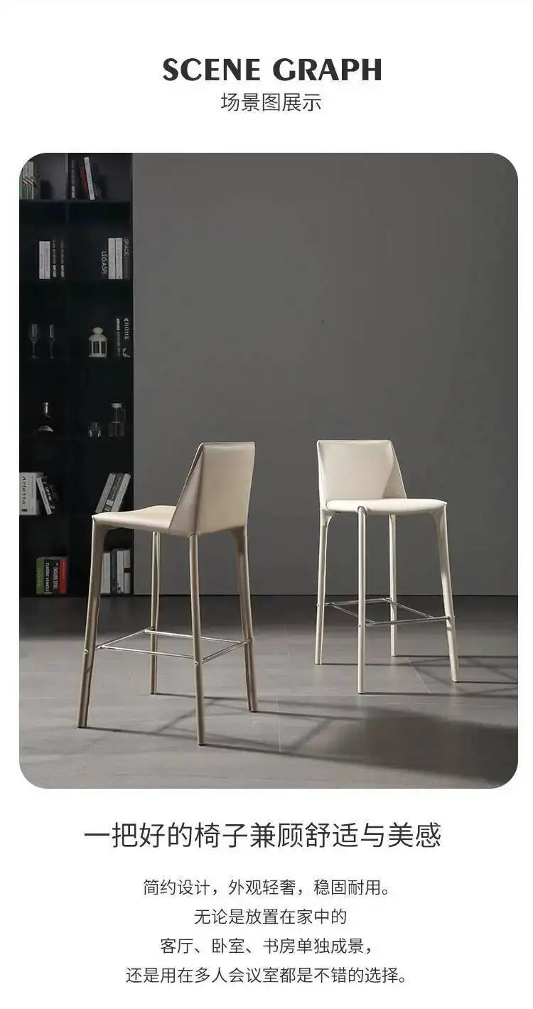 White Ergonomic Stools Replica Bar Leather Designer Kitchen Bar Stool High Midcentury Taburetes Altos Cocina Kitchen Furniture