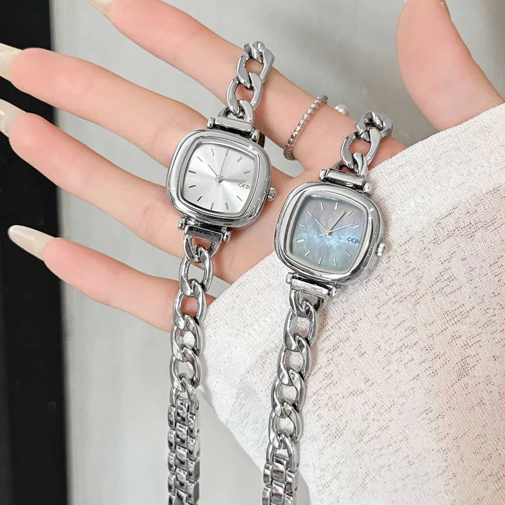 GEDI Watch Elegant 2026 Women Niche Exquisite Light Luxury Shell Bracelet Quartz Women's Silver Watches Gift for Ladies