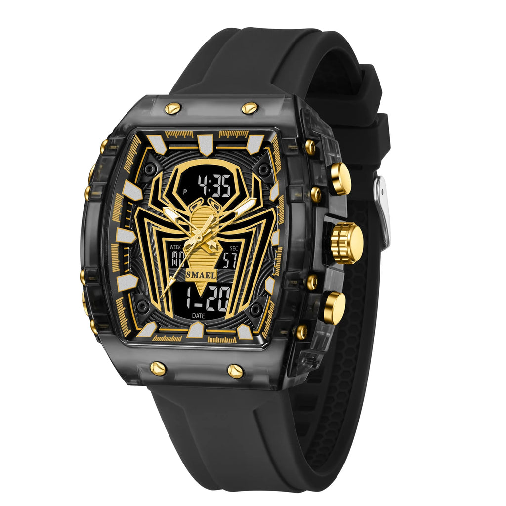 2025 Fashion Men Watches Rectangle Sport Watches Digital 8116 Dual Time Watches 50m Waterproof Electronic Men's Wrist Watches