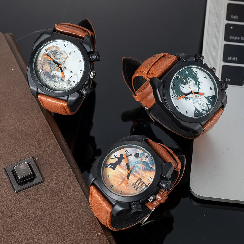 Customized Personalized Pattern Watch Unisex Printed Photo Campus Punk Cool Style Customized Wristwatch Holiday Memorial Gift