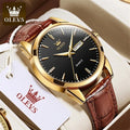 OLEVS  6898 Top Brand Quartz Watch for Men Leather Strap Waterproof Wristwatch Date Week Display Popular Casual Dress Men Watch