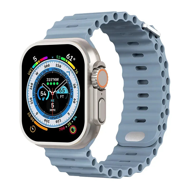 Ocean strap For Apple Watch Ultra 3 2 1 Band 49mm 11 10 9 8 7 46mm 45mm 41mm Silicone Wristband iWatch 6 5 4 SE3 44mm 40mm 42mm