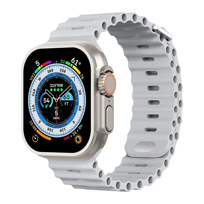 Ocean strap For Apple Watch Ultra 3 2 1 Band 49mm 11 10 9 8 7 46mm 45mm 41mm Silicone Wristband iWatch 6 5 4 SE3 44mm 40mm 42mm