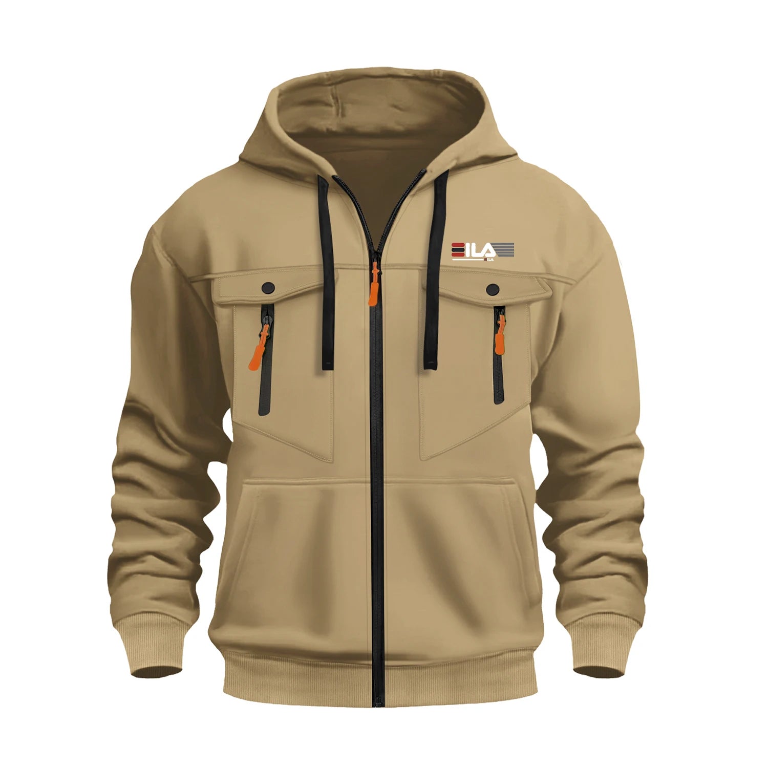 Autumn Winter Hoodies Men Zipper Patchwork Warm Fleece Sweatshirts Multi Pockets Male Fashion Hooded Jacket Thick Outdoor Hoodie