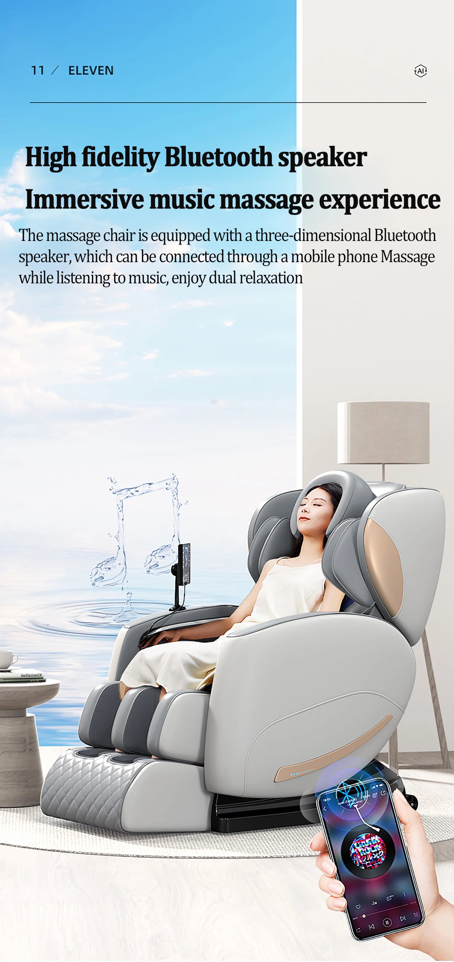 Electric Smart massage chair zero gravity with Voice Control Foot Airbag Massage for Full Body Relief for Family Use 3D Shiatsu