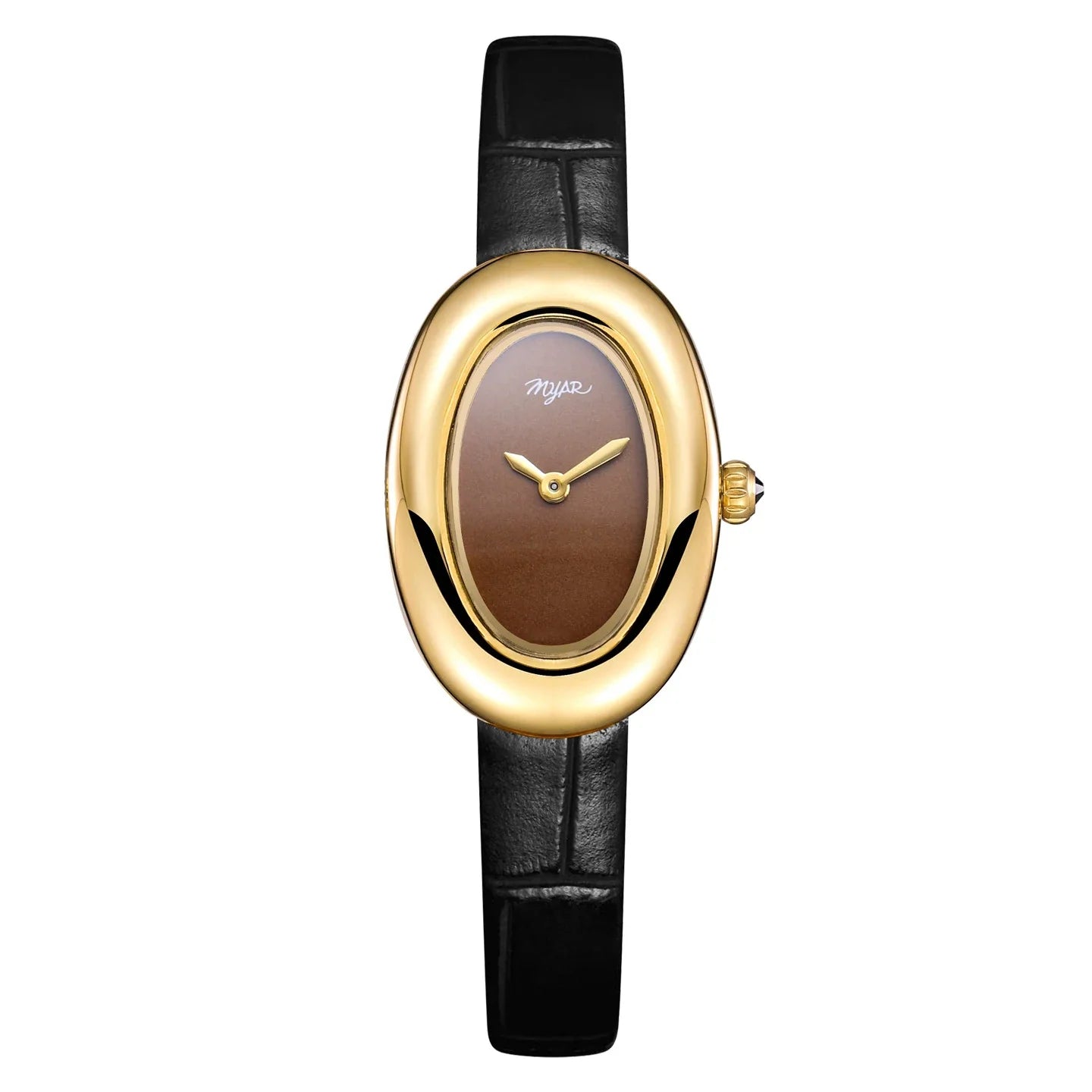 MYAR Women Watch for Girls Quartz Reloj Mujer Sliver Diamond Oval Shaped Orologio Ladies Wristwatch Simple Stainless Steel Clock