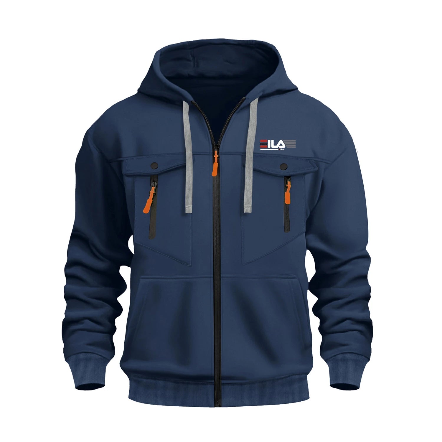 Autumn Winter Hoodies Men Zipper Patchwork Warm Fleece Sweatshirts Multi Pockets Male Fashion Hooded Jacket Thick Outdoor Hoodie