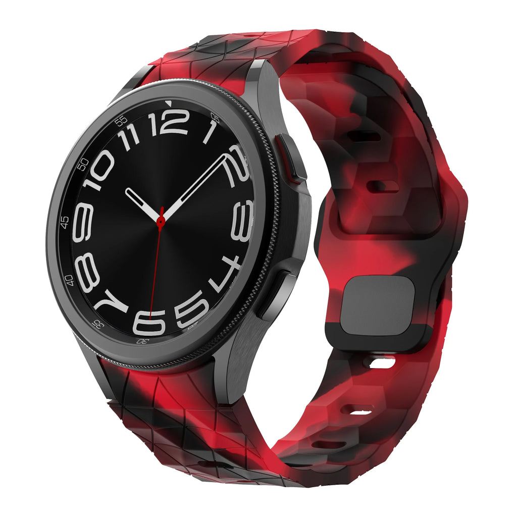 Silicone Strap for Samsung Galaxy Watch 7 6 5 4 40mm 44mm Football Pattern Bracelet Wristband for Watch 6-4 Classic 47mm 46mm