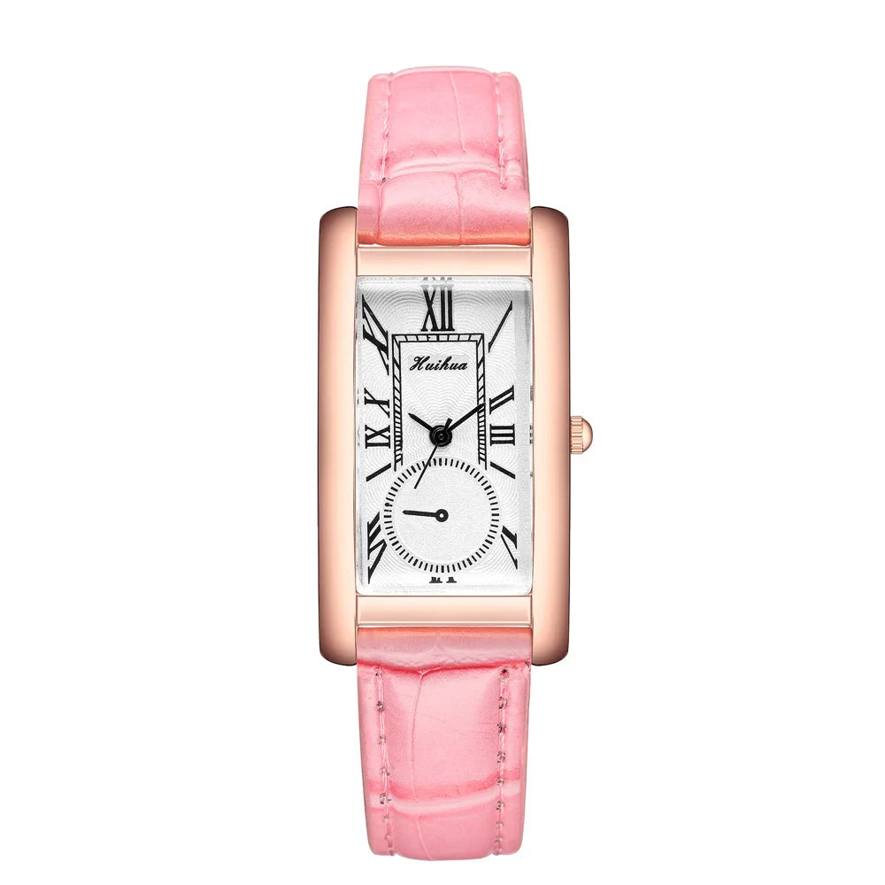 2025 New Fashion Thin Belt Watch Women's Rectangular Quartz Leisure Roman Scale Women's Watch