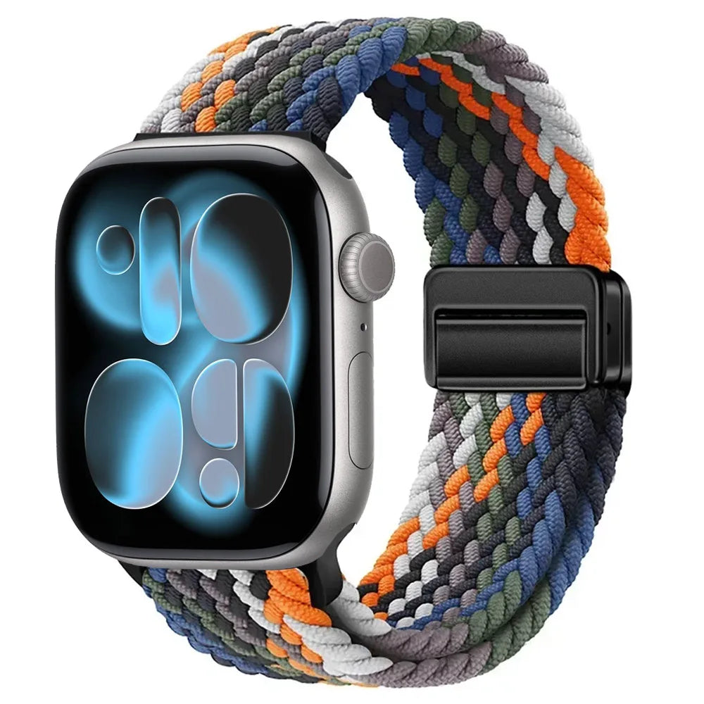 Nylon Loop Strap for Apple Watch 11 10 9 8 7 46mm 42mm 45mm 41mm Ultra 3 2 1 49mm Magnetic Braided  IWatch 6 5 4 SE3 Accessories