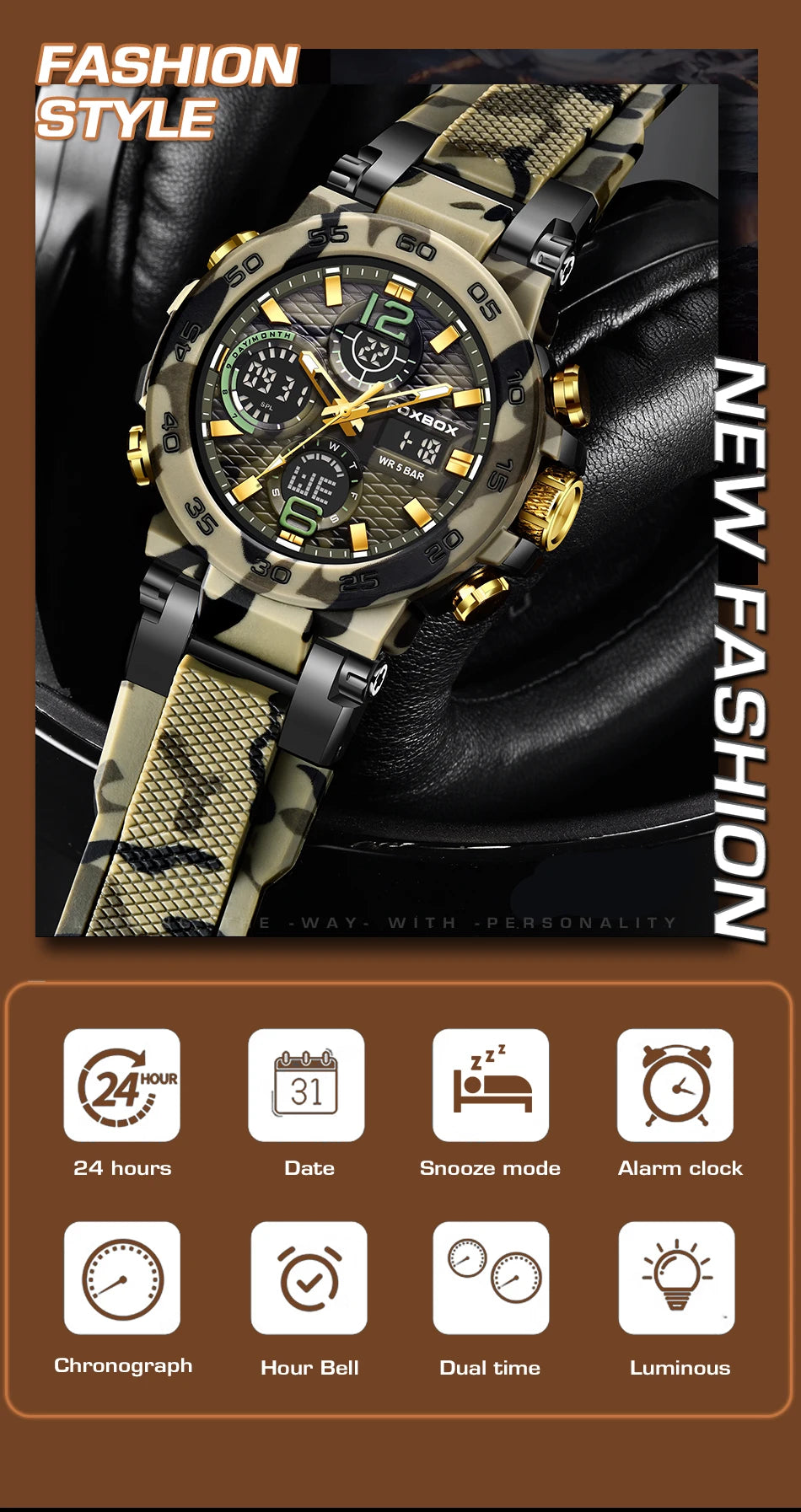 LIGE Digital Men Military Watch 50m Waterproof Wristwatch LED Quartz Clock Sports Watch Male Big Watches Men Relogios Masculino