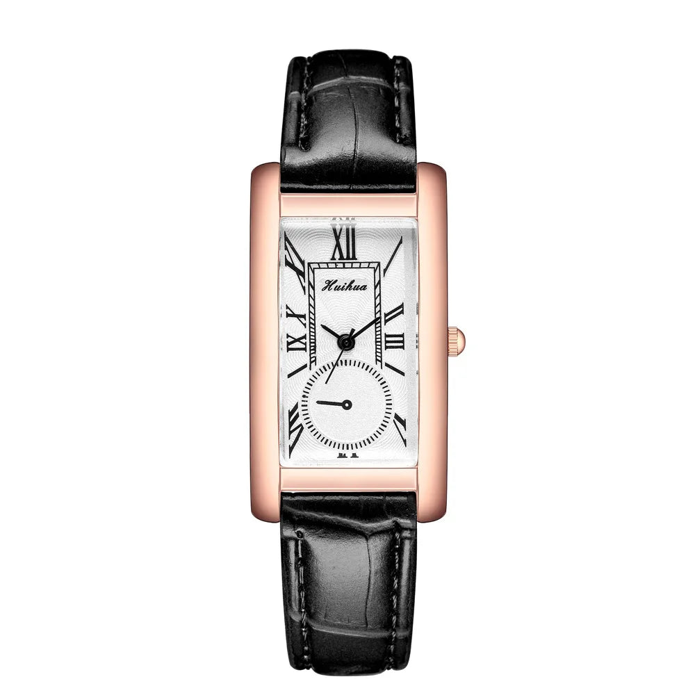 2025 New Fashion Thin Belt Watch Women's Rectangular Quartz Leisure Roman Scale Women's Watch
