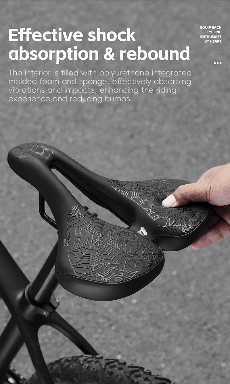WEST BIKING Bicycle Saddle Comfortable Shockproof Bike Seats with Spring Shock Absorber MTB Road Bike Hollow Breathable Cushion