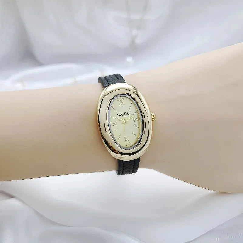 Luxury Pigeon Egg Dial Women's Quartz Watch Vintage Leather Strap Wristwatches Gift Clock Dropshipping Reloj Mujer Montre Femme