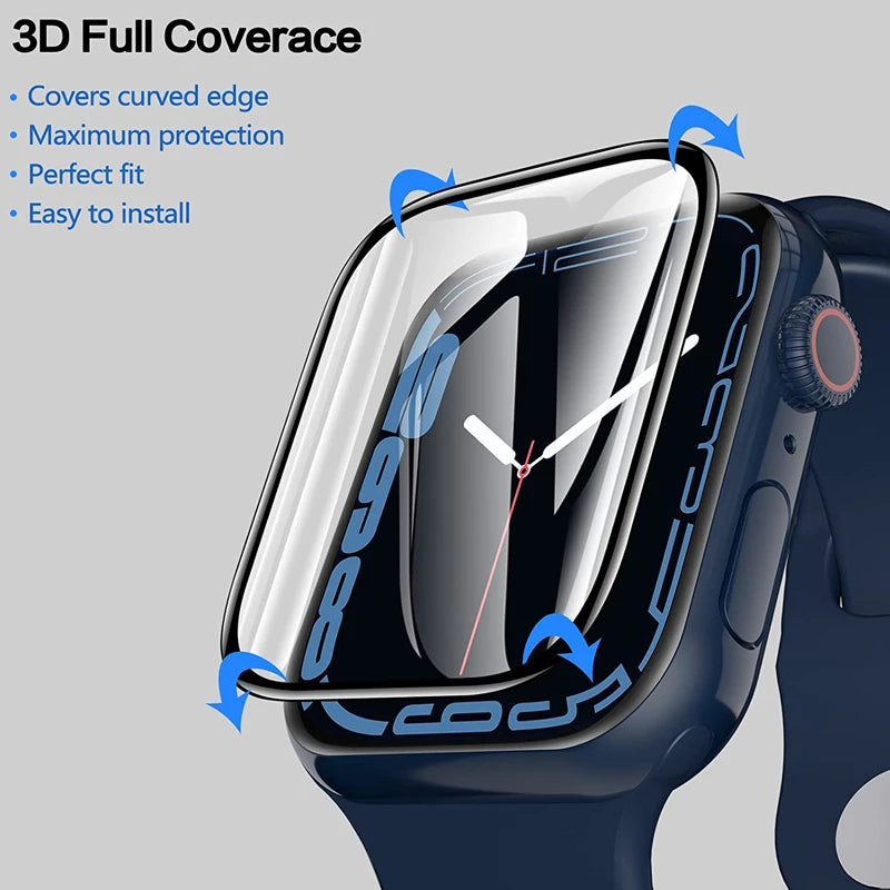 Protector Film For Apple Watch 44mm 45mm 40mm 41mm 49mm 42 38mm Curved Screen Protectors iwatch series 8 7 SE 9 Ultra 10 42/46MM