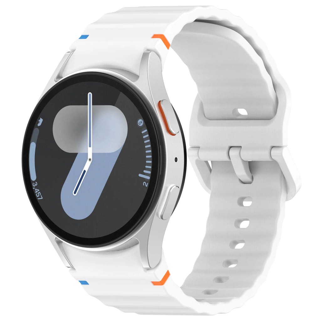 Official Silicone Strap for Samsung Galaxy Watch 7/FE/6/5/4 44mm 40mm 5 Pro Wave Bracelet for Watch 6 4 Classic 46mm 42mm Band