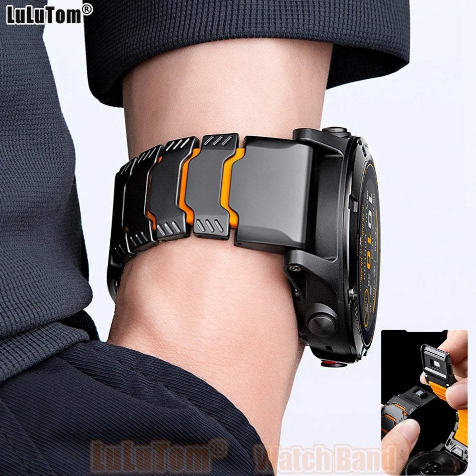 Titanium Silicone Magnetic Band for Garmin Watch Fenix 8 7X Pro 6X Enduro 3 Strap For Garmin Tactix 7Pro Instinct 2X 26mm Bands