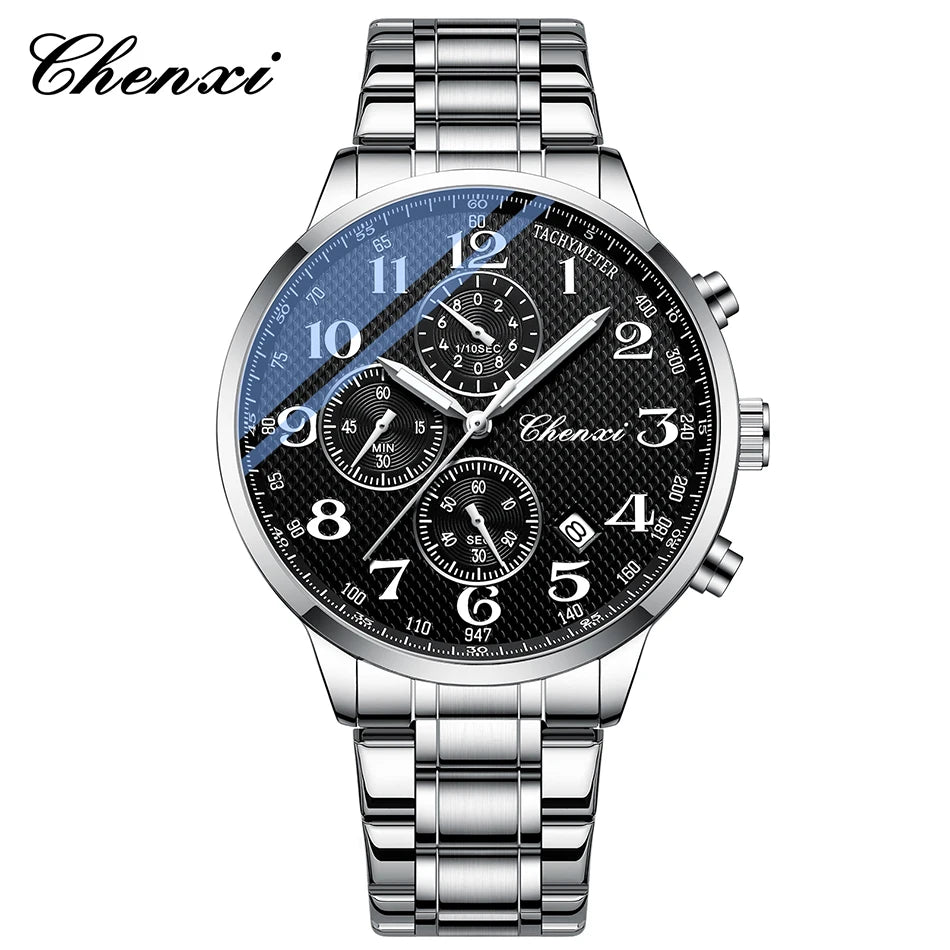 CHENXI Watches For Men Multi-functional Quartz Man Watch Calendar Luminous Chronograph Men's Wristwatches Gifts