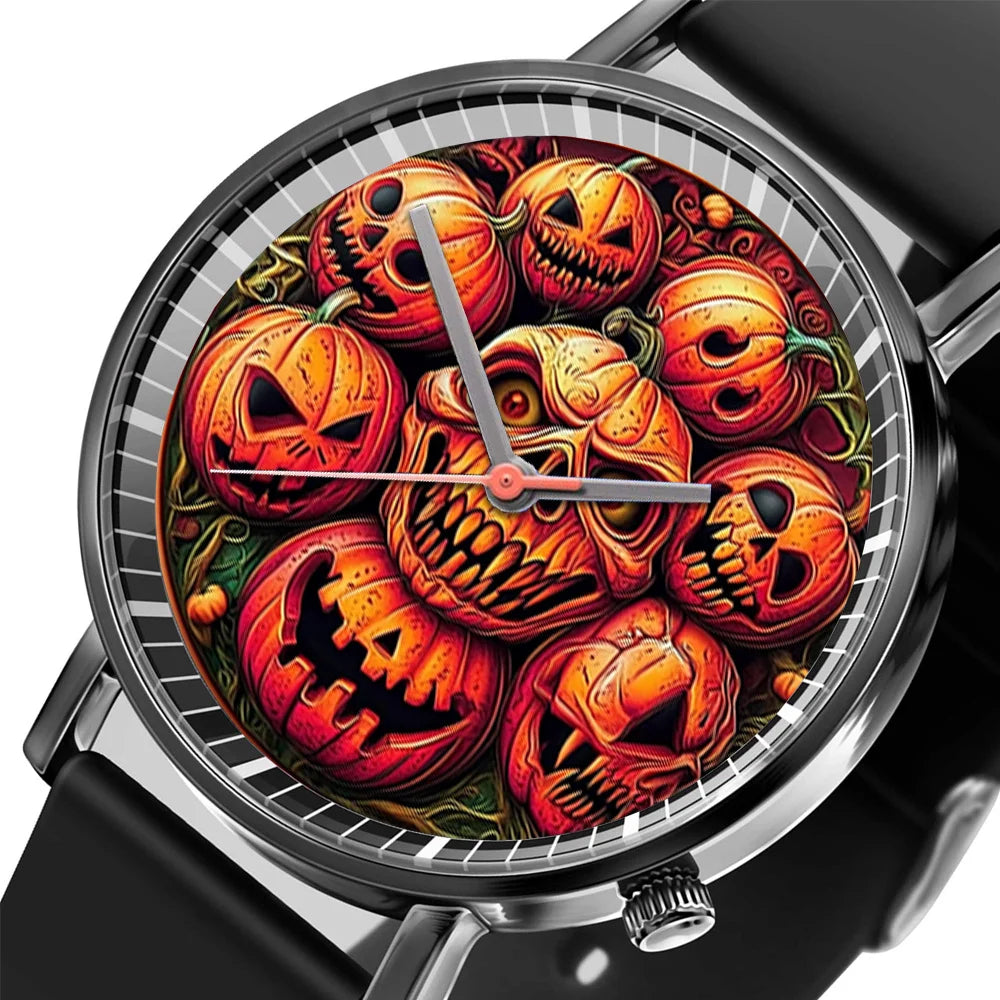 Hot 2025 Skull Simple Design Men's and Women's Quartz Watch Casual Silicone Black Women's Fashion Halloween Gift Wristwatch