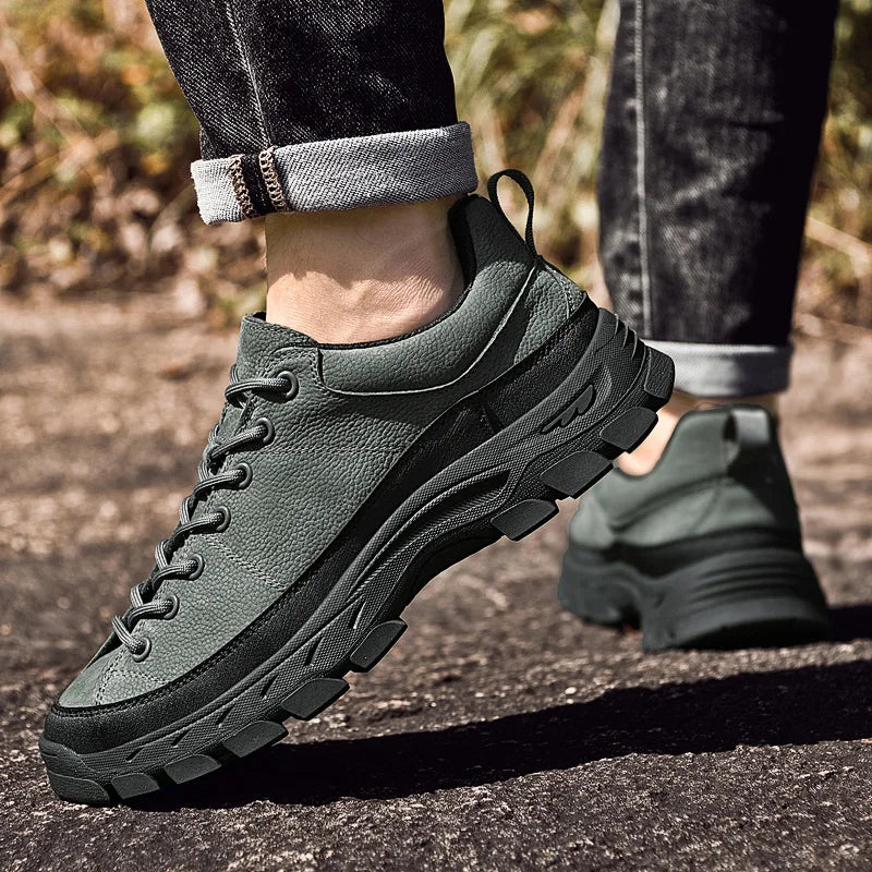 Genuine Leather Mens Sneakers Luxury Handmade Casual Shoes Fashion Designer Outdoor Walking Shoes New Male Skateboard Footwear