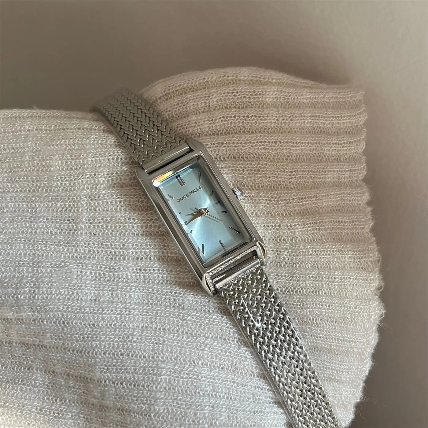 Women Watch for Girls Quartz Reloj Mujer Sliver Blue Gold Green Orologio Ladies Wristwatch Simple Vintage Rectangle Shaped Clock