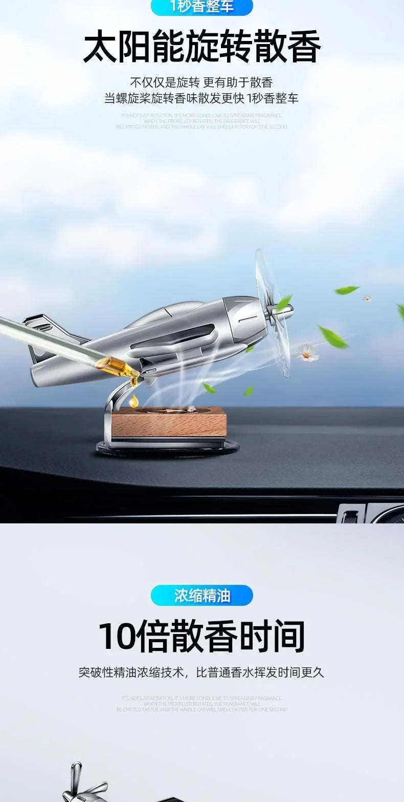 Car Air Freshener Solar Aircraft Decoration Mini Car Perfume Air Freshener Fragrance Car Airplane Ornament Car Accessories