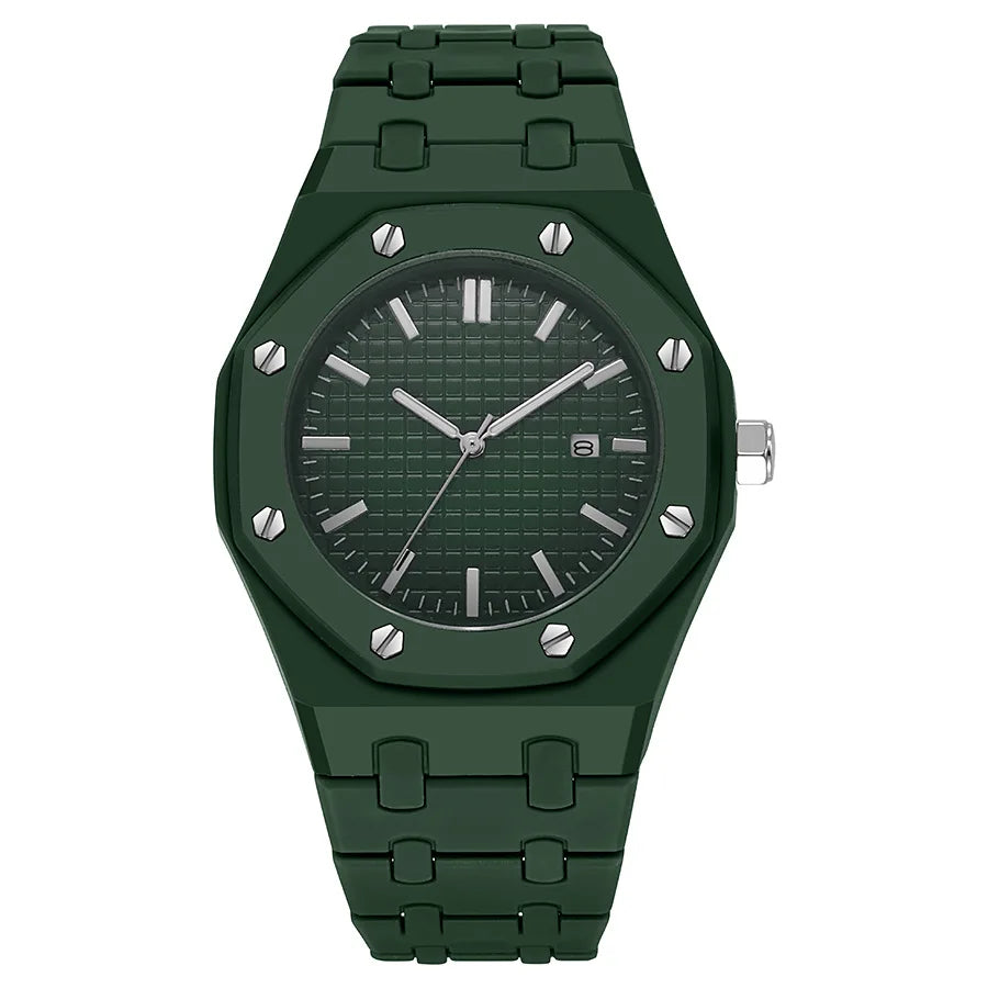 Top Fashion Men Luxury Calendar Watch Women Business Casual Quartz Watches Sports Plastic Watch Students Watches Reloj Hombre