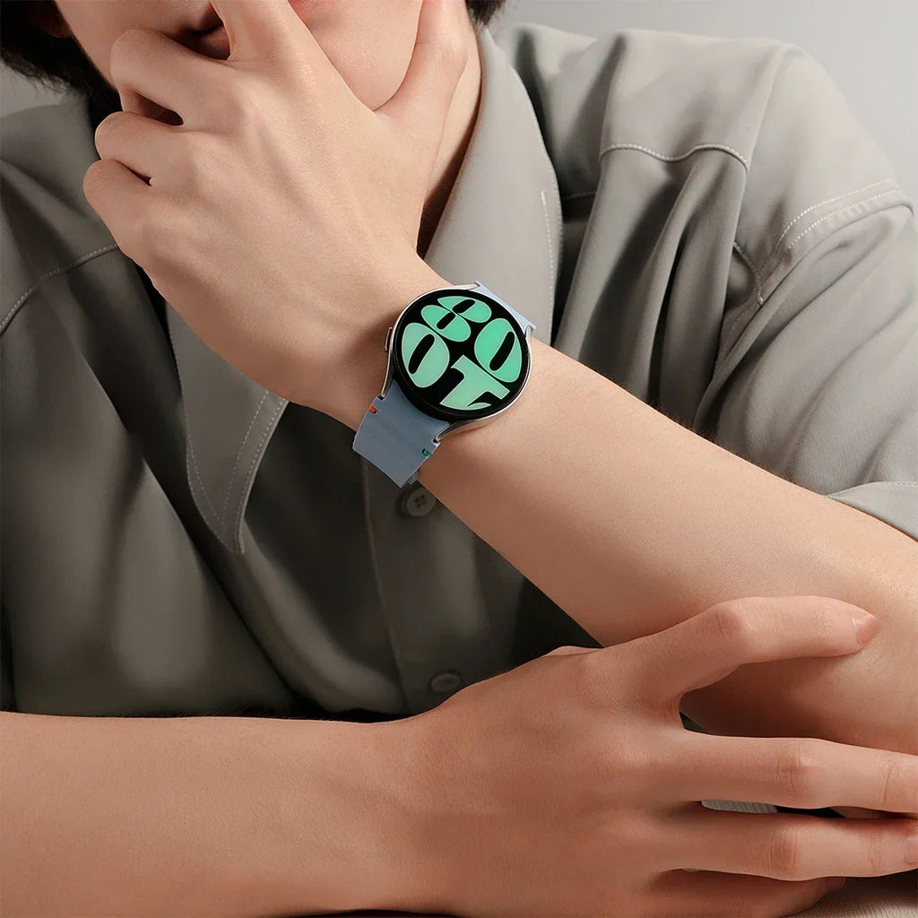 New Official Silicone Strap For Samsung Galaxy Watch 6 4 Classic 47mm 46mm 43/42mm Watchband Galaxy Watch 7 6 5 4 40mm 44mm Belt