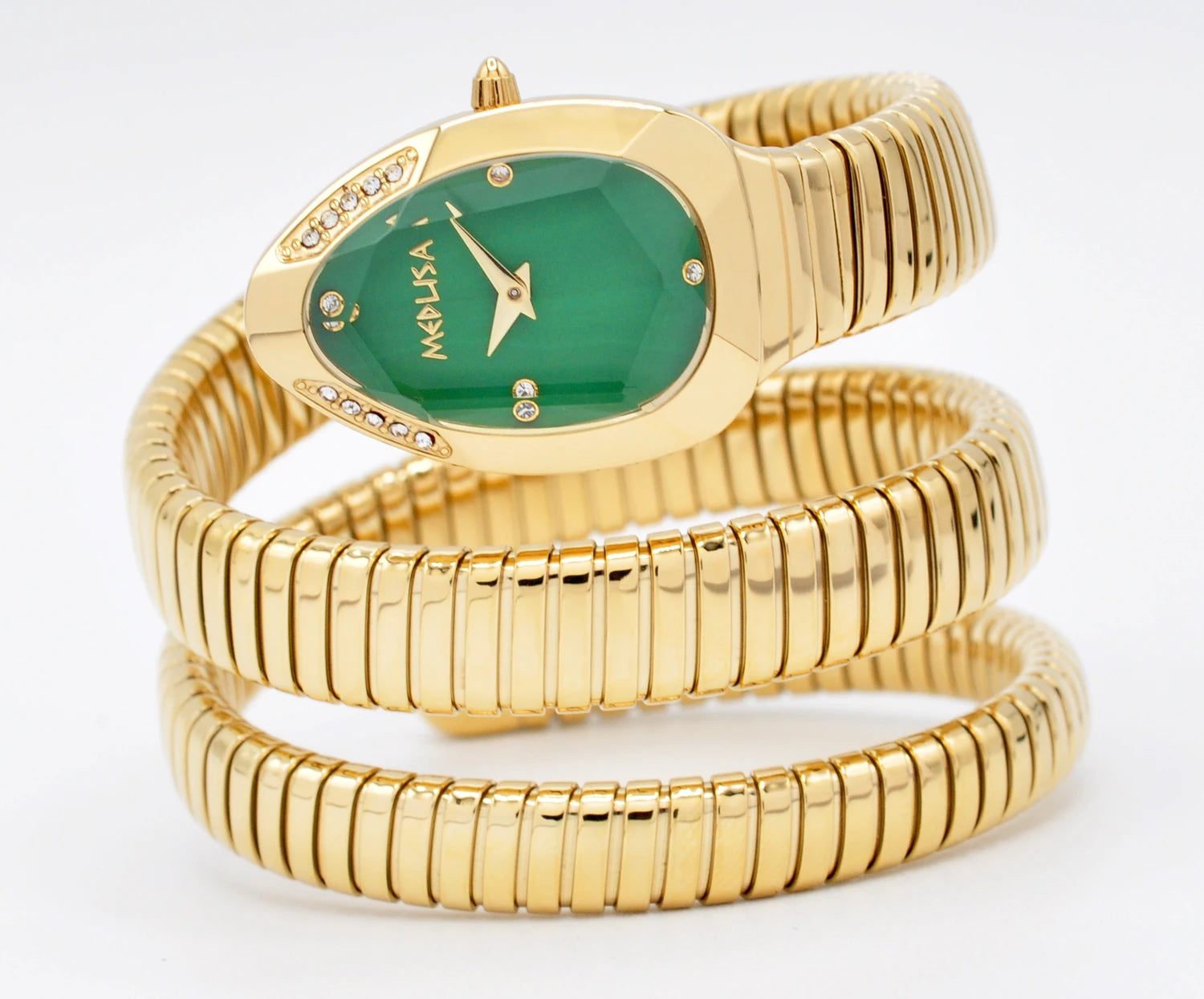 2026 High Quality Gold Diamond Set Snake Shaped Dress Watch Bangle Style Fashionable Unique Brand Same Style Women's Wristwatch