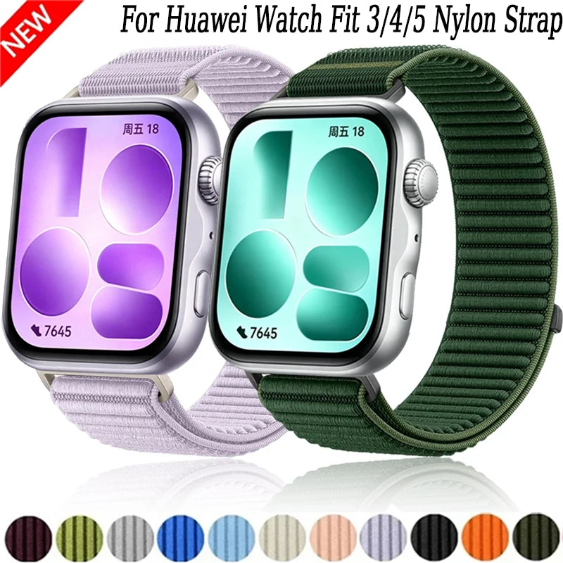 Nylon Braided Loop Strap for Huawei Watch Fit 3/4/5 SmartWatch Sports Comfortable Band For Huawei Watch Fit 5-4 Pro Accessories