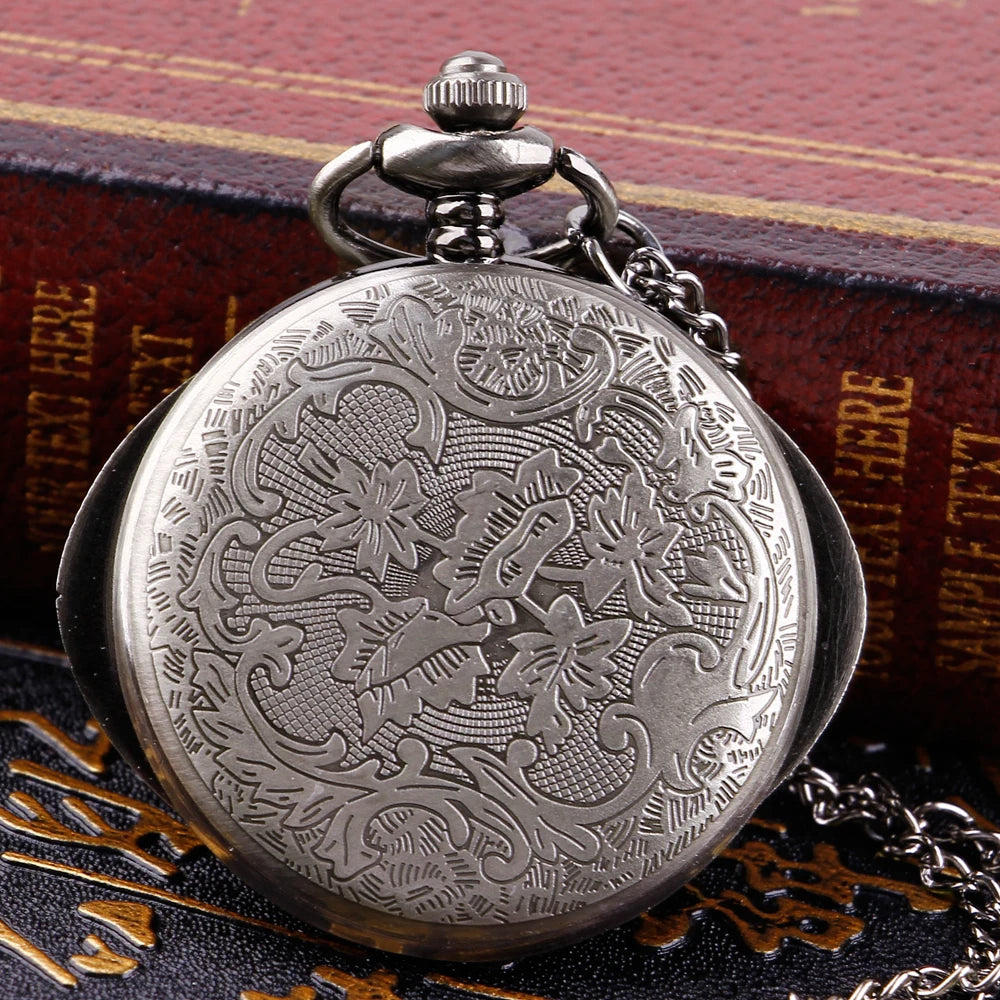 Vintage Bronze Eye Round Case Shape Quartz Pocket Watch Jewelry Pendant Necklace Chain Gifts for Men Women
