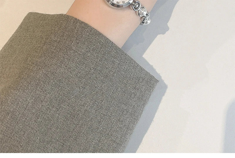 GEDI New Fashion Watch for Women Pearl Chain Temperament Wristwatches Vintage Luxury Elegant Waterproof Quartz Watches Ladies
