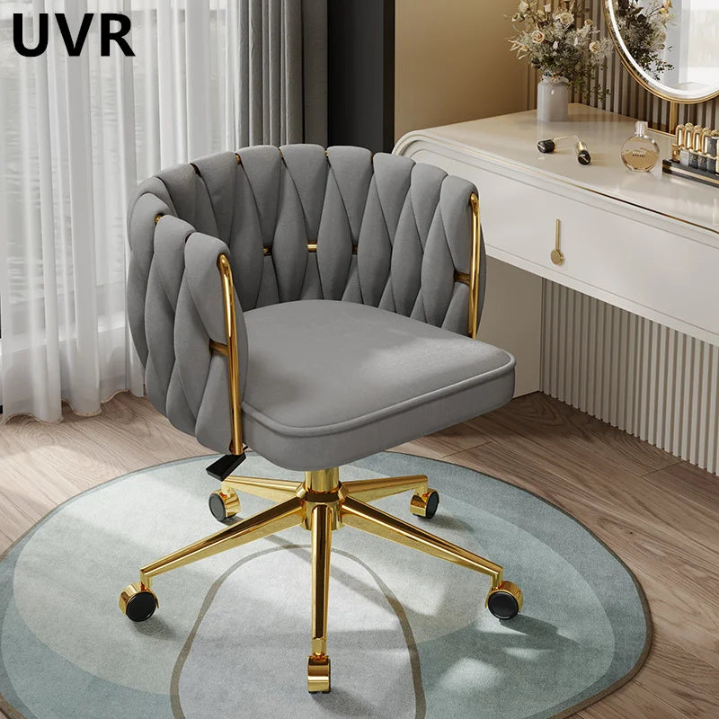 UVRLiving Room Chair Home Bedroom Girls Dresser Makeup Chair Computer Office Chair  Light Luxury Lift Swivel Backrest Chair