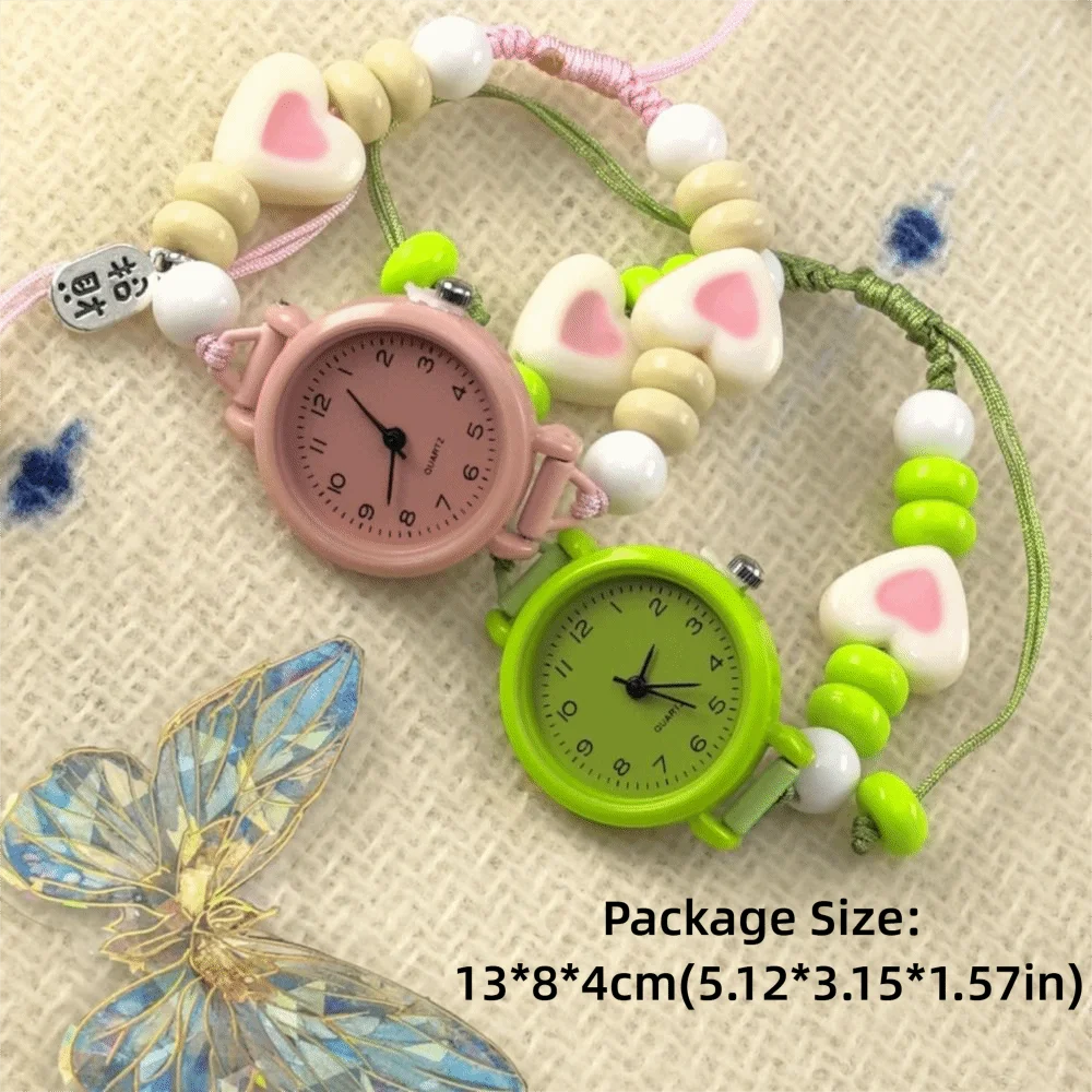 Fashion Dopamine Bracelet Watch Beaded Pendant Star Heart Chain Watch Adjustable Quartz Watch Women Girls