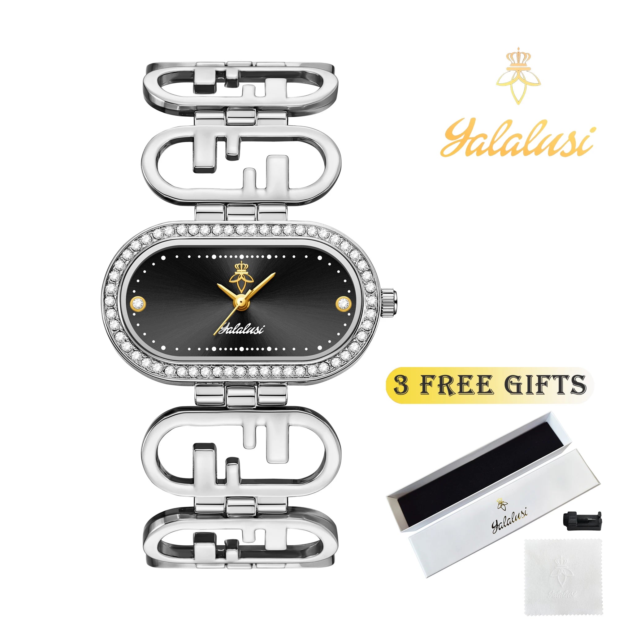YaLaLuSi Women's Quartz Water-Resistant Bracelet Watch: A Luxurious Diamond-Set Gift reloj mujer watch for ladies