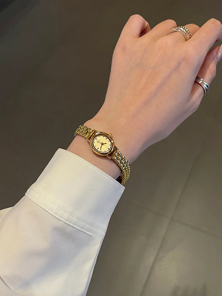 GEDI Watches for Woman Wristwatch Vintage Oval Small Watch Gifts Stainless Steel Strap Luxury Elegant Waterproof Quartz Watches
