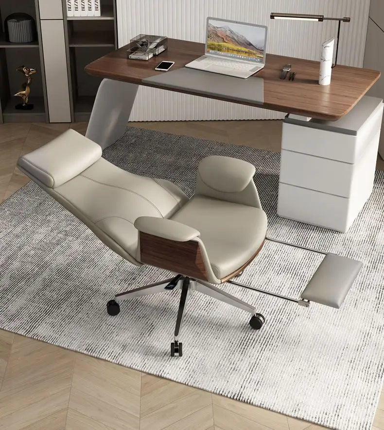 High end boss chair, genuine leather office chair, CEO computer, ergonomic, sedentary, swivel chair that can be reclined