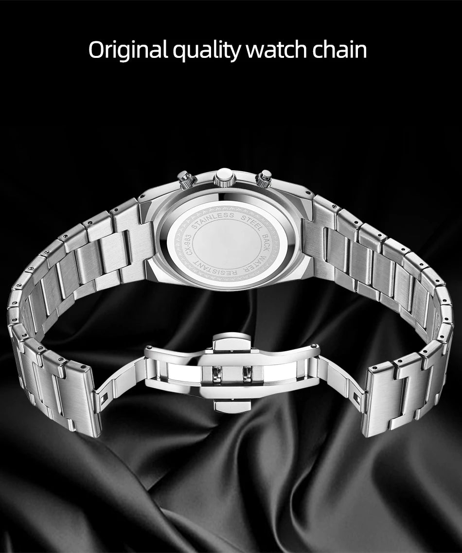 Men's Watches CHENXI 2025 High Quality Sports Chronograph Date Quartz Wristwatch Men's Watch Stainless Steel Waterproof Luminous