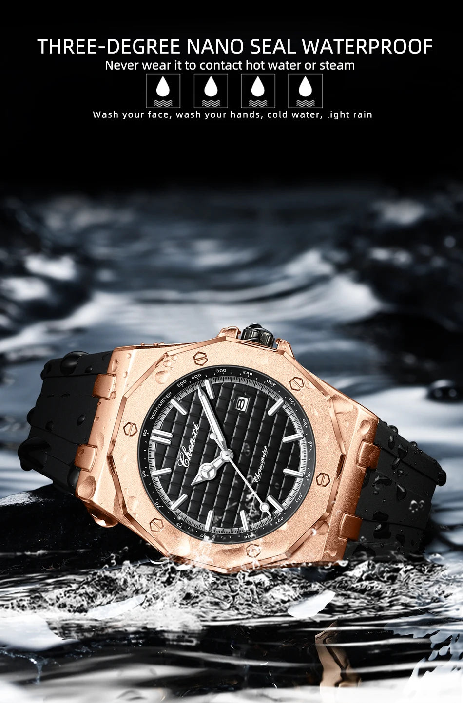 Mens Watches Top Brand Luxury Quartz Calendar Casual Watch Fashion Silicone Waterproof Luminous Wristwatch For Man